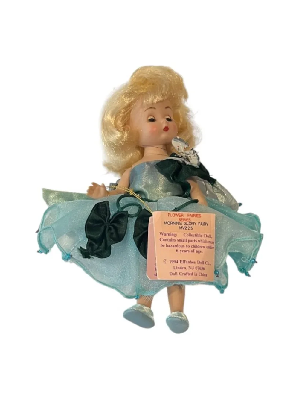 Vintage Effanbee Story Book Series Doll Blue Dress Gown Pink Hang Tag Blonde